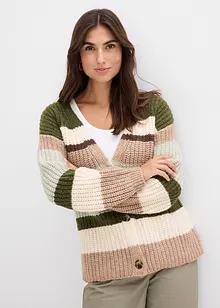 Grovstickad cardigan med olika färgnyanser, bonprix
