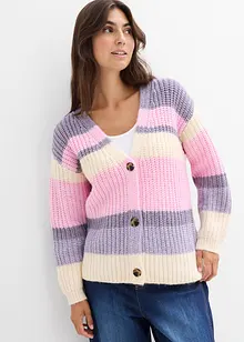 Grovstickad cardigan med olika färgnyanser, bonprix