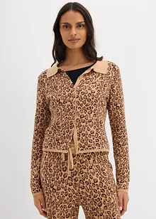 Finstickad cardigan i kort modell, bonprix