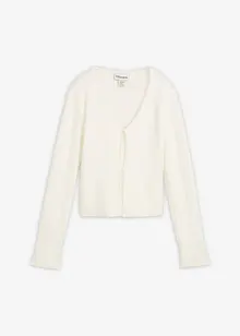 Finstickad cardigan i lurvigt material, bonprix