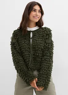 Cardigan i lurvigt material, bonprix