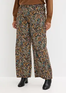 Stretchig twillbyxa med vida ben, bonprix