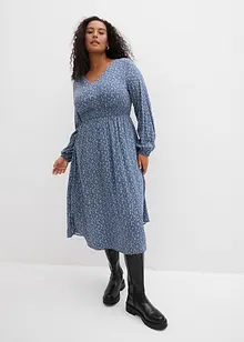 Mellanlång klänning i följsam viskos, bonprix