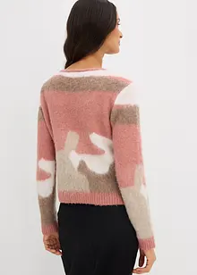 Mönstrad cardigan med knappar, bonprix