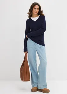 Finstickad tröja i ekologisk bomull, bonprix