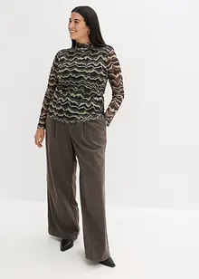 Långärmad topp i mjuk mesh, bonprix