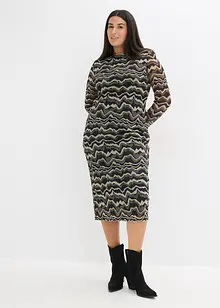 Midiklänning av mjuk mesh, bonprix