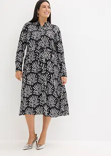 Mellanlång klänning i följsam viskos, bonprix