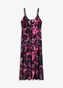 Mellanlång klänning i glansig sammet, bonprix