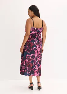 Mellanlång klänning i glansig sammet, bonprix