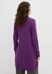 Lång cardigan med rullade kanter, bonprix