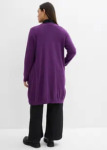 Lång cardigan med rullade kanter, bonprix