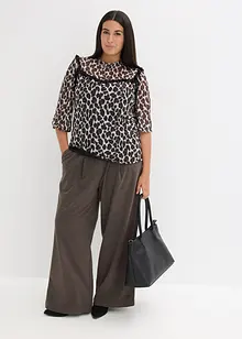 Topp i mjuk mesh med spets, bonprix