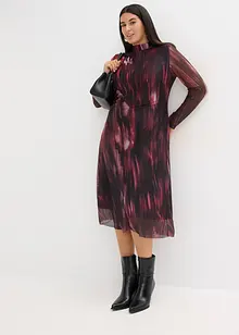 Mellanlång klänning i mjuk mesh, bonprix