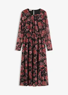 Midiklänning av mjuk mesh, bonprix