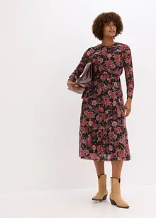 Midiklänning av mjuk mesh, bonprix