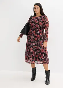 Midiklänning av mjuk mesh, bonprix