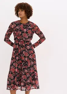 Midiklänning av mjuk mesh, bonprix