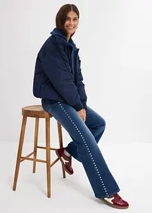 Flared jeans med hög midja och nitar, bonprix