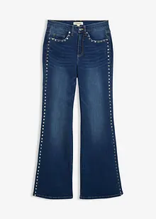 Flared jeans med hög midja och nitar, bonprix