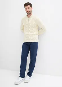 Stretchig byxa med värmande flanellfoder, normal passform, raka ben, bonprix