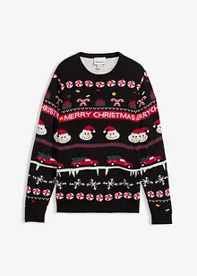 Finstickad tröja med julmotiv, bonprix