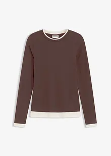 Långärmad topp av bomullsmix, bonprix