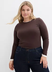Långärmad topp av bomullsmix, bonprix