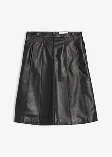 Skinnkjol i utställd modell, av lammnappa, bonprix