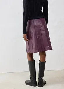 Skinnkjol i utställd modell, av lammnappa, bonprix