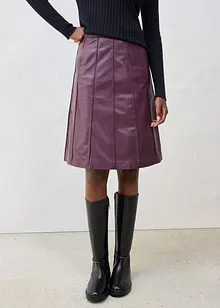 Skinnkjol i utställd modell, av lammnappa, bonprix