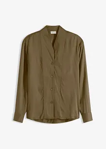 Skjortblus i mjuk satin, bonprix