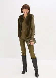 Skjortblus i mjuk satin, bonprix