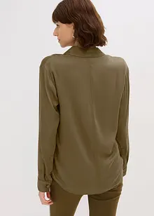 Skjortblus i mjuk satin, bonprix
