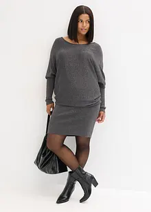 Stickad klänning i mjuk viskosmix, bonprix