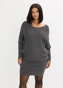 Stickad klänning i mjuk viskosmix, bonprix