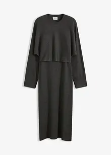 Stickad klänning och topp (2 delar), bonprix