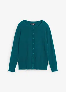 Finstickad cardigan  i basmodell med återvunnen bomull, bonprix