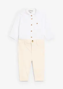 Bodyskjorta och chinos i bomull för bebisar (2 delar), bonprix
