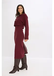 Stickad klänning och topp (2 delar), bonprix