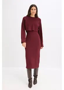 Stickad klänning och topp (2 delar), bonprix