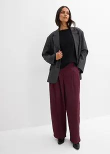 Långärmad topp av ribbat material, bonprix