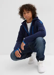 Fleecejacka med kontrasterande detaljer, för barn, bonprix