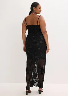 Maxiklänning med blombroderi, bonprix
