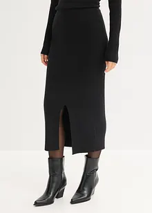 Finstickad kjol av mjuk viskosmix, bonprix