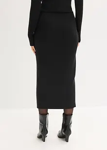 Finstickad kjol av mjuk viskosmix, bonprix