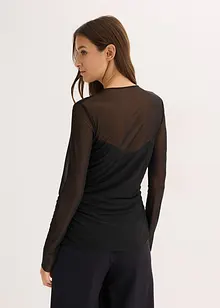 Långärmad topp av tunn mesh, bonprix