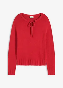Grovstickad tröja med knytning, bonprix