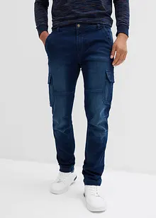 Flanellfodrade  cargojeans med bekväm midja, Regular fit, Straight, bonprix