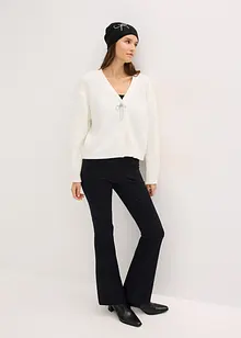 Stickad kofta i kort modell, bonprix